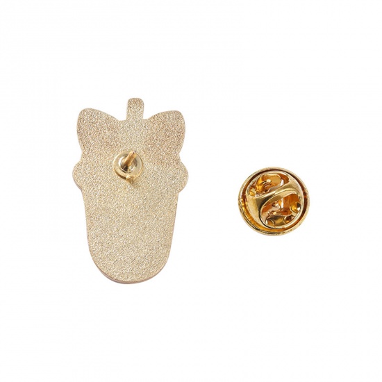 Picture of Cute Pin Brooches Cat Animal Beverages Gold Plated Multicolor Enamel