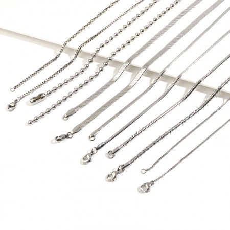 304 Stainless Steel Link Chain Necklace Silver Tone