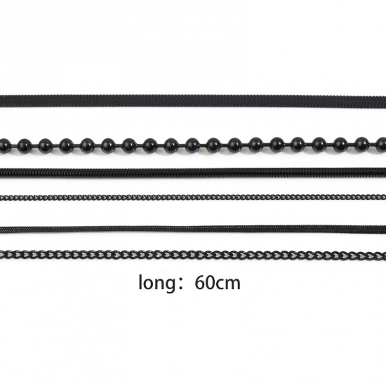 Bild von 304 Edelstahl Schmuckkette Kette Halskette Schwarz 1 Strang