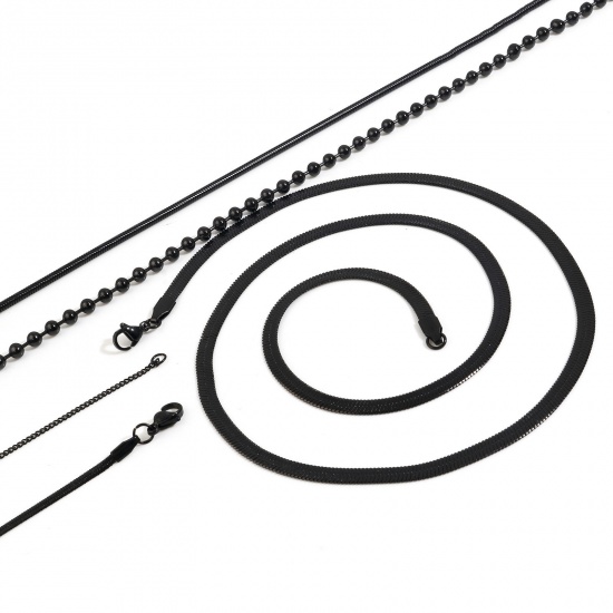 Bild von 304 Edelstahl Schmuckkette Kette Halskette Schwarz 1 Strang