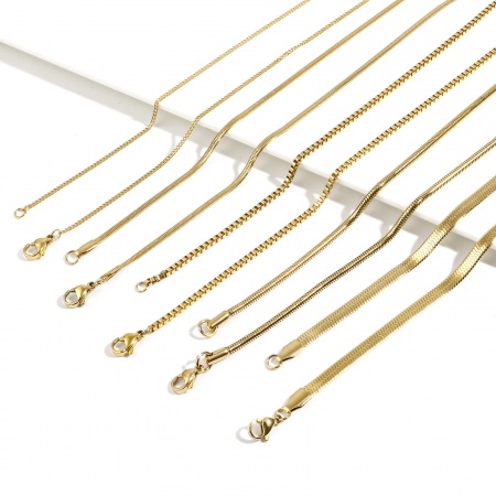 304 Stainless Steel Link Chain Necklace Gold Plated