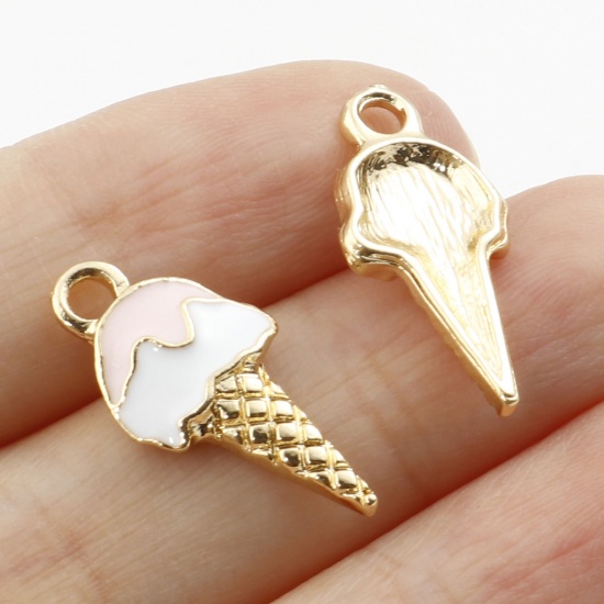 Image de Zinc Based Alloy Charms Gold Plated Multicolor Enamel 10 PCs