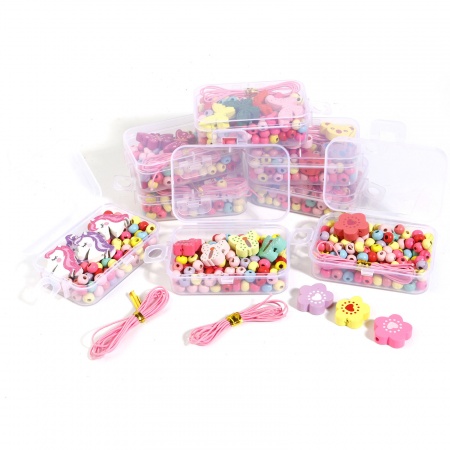 Natural Wood Animal Insect DIY Beads Kit Set At Random Color