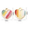 Imagen de Zinc Based Alloy Valentine's Day Charms Gold Plated Multicolor Rainbow Enamel 10 PCs