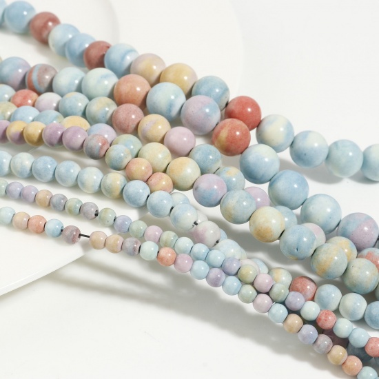 Immagine di Agata ( Naturale/Tintura ) Perline Tondo Multicolore 1 Filo