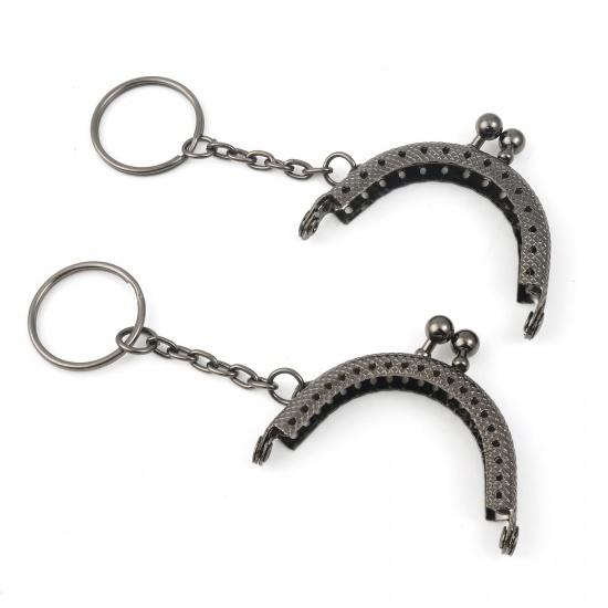 Picture of Iron Based Alloy Kiss Clasp Purse Frame Handles Half Round 5.4cm x 4.4cm