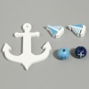 Изображение Wood Travel Spacer Beads Anchor Multicolor Painted 10 PCs