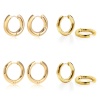 Immagine di 1 Paio Ecologico Elegante Squisito Vero Oro Placcato 304 Acciaio Inossidabile Orecchini Circolari Per Donne Regalo