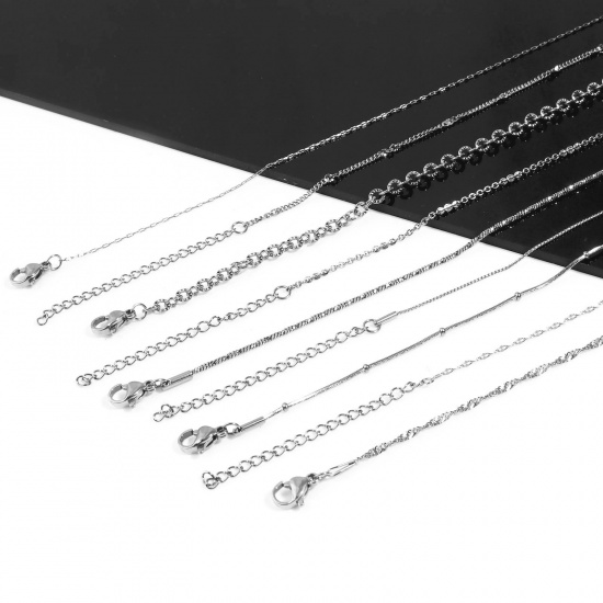 Bild von 304 Edelstahl Schmuckkette Kette Halskette Silberfarbe 1 Strang