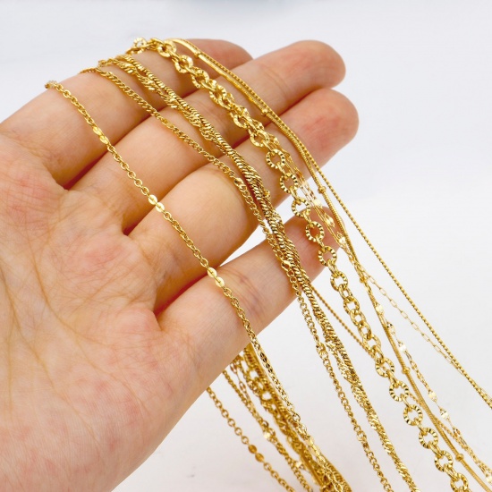 Bild von 304 Edelstahl Schmuckkette Kette Halskette Vergoldet 1 Strang