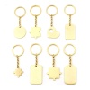 Picture of 304 Stainless Steel Keychain & Keyring Gold Plated Geometric Blank Stamping Tags Two Sides