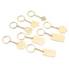 Picture of 304 Stainless Steel Keychain & Keyring Gold Plated Geometric Blank Stamping Tags Two Sides