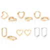 Immagine di 2 Pz Ecologico Elegante Squisito Vero Oro Placcato 304 Acciaio Inossidabile Orecchini Circolari Per Donne Regalo