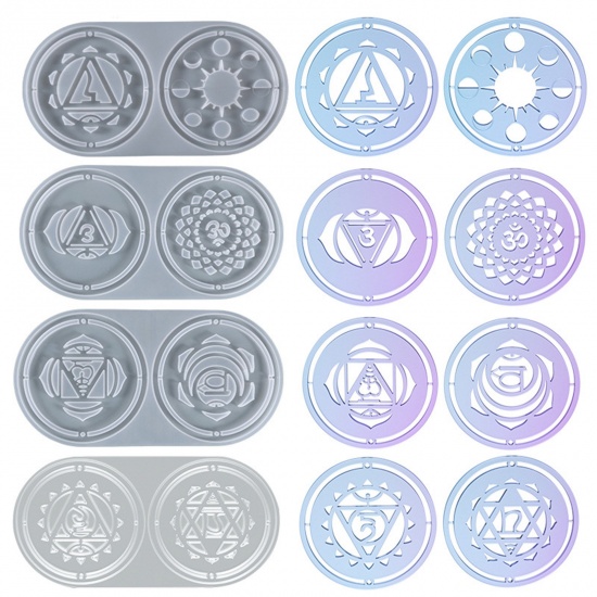 Picture of Silicone Resin Mold For Coaster DIY Making Yoga Healing White