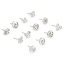 Imagen de Acero Inoxidable Pendientes Tono de Plata Mariposa Nudo Celta Hueco 6 Pares