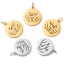 Immagine di Acciaio Inossidabile Collezione Flora Charms Tondo Multicolore Le foglie del Fiore Filigrana 25mm x 18mm, 1 Pz