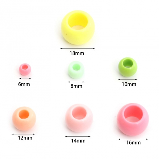 Picture of Acrylic Beads Round At Random Color Opaque