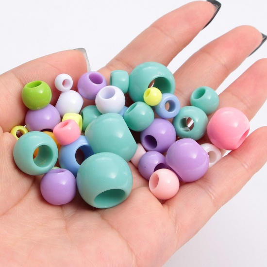 Picture of Acrylic Beads Round At Random Color Opaque