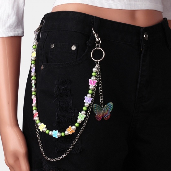 Image de Chaîne de Pantalon Hip-Hop en Acrylique Papillon Champignon Multicolore 1 Pièce