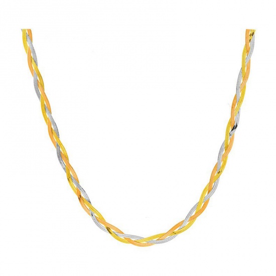 Picture of Titanium Steel Ins Style Snake Chain Necklace Multicolor Braided 40cm(15 6/8") long