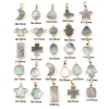 Picture of Natural Shell & Copper Geometry Series Charms Gold Plated Black