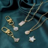 Picture of Natural Shell & Copper Geometry Series Charms Gold Plated Black