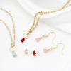 Immagine di Ottone Charms Goccia Vero Oro Placcato Multicolore Cubic Zirconiae 9mm x 6mm, 5 Pz