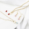 Immagine di Ottone Charms Goccia Vero Oro Placcato Multicolore Cubic Zirconiae 9mm x 6mm, 5 Pz