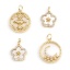 Picture of Shell & Brass Charms Real Gold Plated Clear Cubic Zirconia