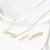 Imagen de Latón Ropa Conectores Oro Real Chapado Pincho Claro Circón Artificial 1 Unidad