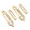 Imagen de Latón Ropa Conectores Oro Real Chapado Pincho Claro Circón Artificial 1 Unidad