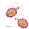 Image de Pendentifs en Acier Inoxydable + Verre Religieux Ovale Multicolore Sainte Vierge Marie 38mm x 24mm , 1 Pièce