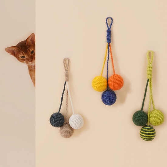 Immagine di Bite Resistant 3 In 1 Catnip Sisal Balls Cat Toy Durable Portable Tear-Resistant Keep Your Pets Stimulated Active And Happy
