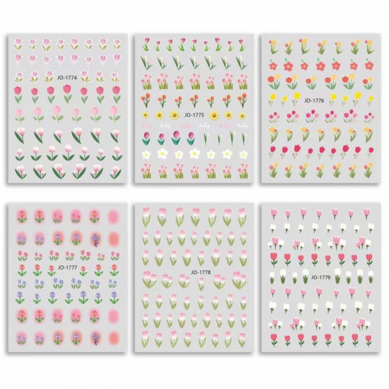 Picture of Lovely Tulip Flower Nail Art Stickers Decoration