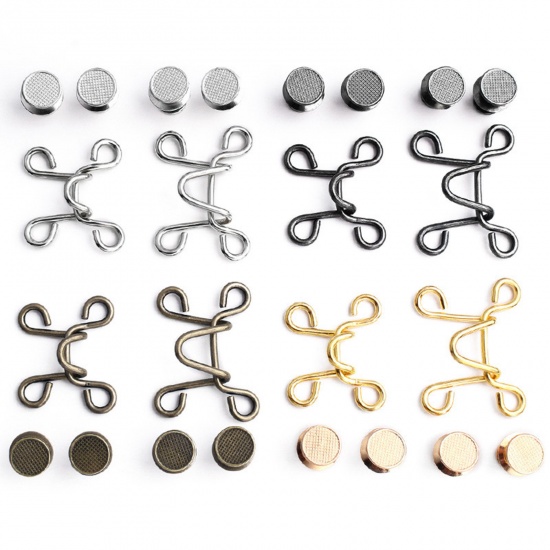 Picture of Copper Metal Detachable Tighten Waist Clasp Button Pins For Jean Pants Multicolor Adjustable