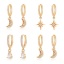 Image de 2 PCs Eco-friendly Dainty Brass Star Moon Hoop Earrings For Women Gift