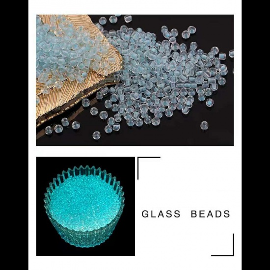 Picture of Glass Seed Beads Round Rocailles Multicolor Color-centered Glow In The Dark Luminous 3mm x 2mm