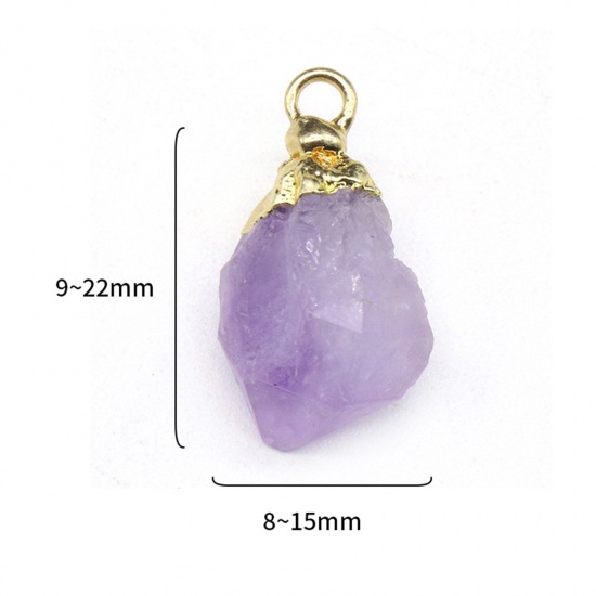 Picture of Gemstone ( Natural ) Charms Gold Plated Multicolor Irregular