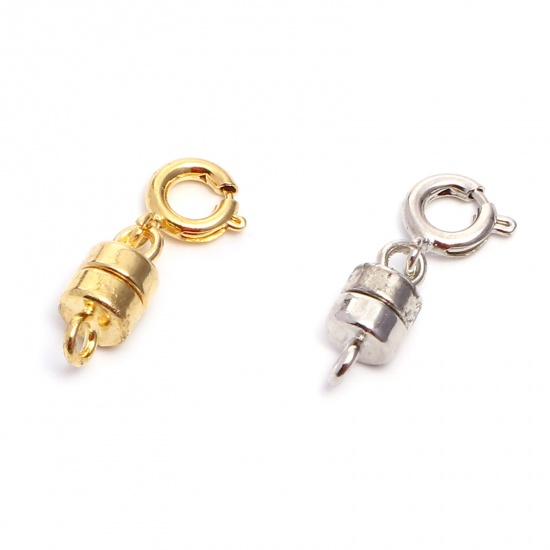 Picture of Zinc Based Alloy Magnetic Clasps Necklaces Clasp Cylinder Multicolor W/ Loop 19mm x 5mm
