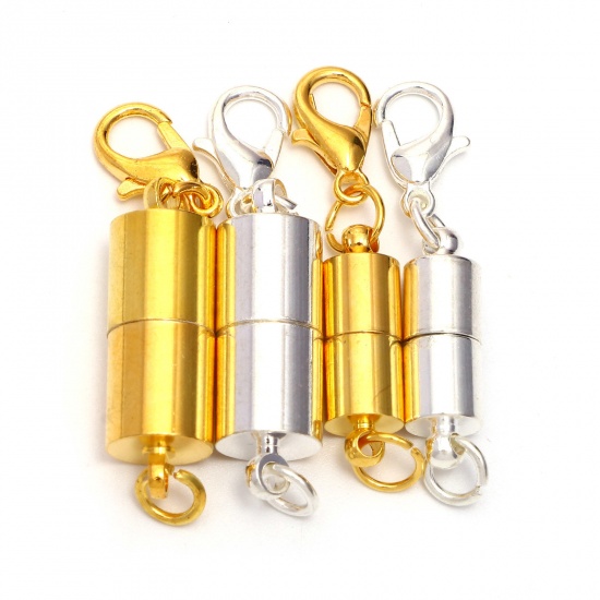 Picture of Zinc Based Alloy Magnetic Clasps Necklaces Clasp Cylinder Multicolor With Lobster Claw Clasp
