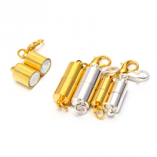 Picture of Zinc Based Alloy Magnetic Clasps Necklaces Clasp Cylinder Multicolor With Lobster Claw Clasp