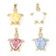 Immagine di Conchiglia + Rame Gioielli Oceanici Ciondoli 18K Oro Placcato Multicolore Tartaruga di Mare 3D Trasparente Cubic Zirconiae 3.1cm x 2.1cm, 1 Pz