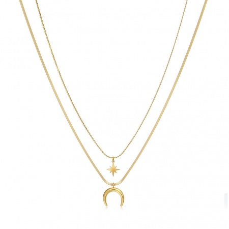 Picture of Wholesale Multilayer Layered Necklace, 14K Real Gold Plated 304 Stainless Steel Women's Eco-friendly PVD Waterproof Anti-Tarnish Hypoallergenic Exquisite Stylish Gift Jewelry For Retailer