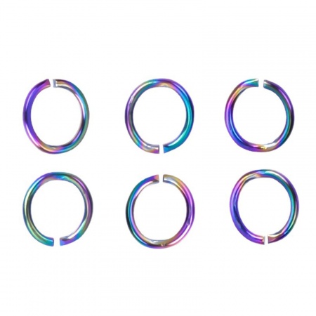 100 PCs Vacuum Plating Stainless Steel Open Jump Rings Findings Round Multicolor