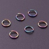 Picture of 100 PCs Vacuum Plating Stainless Steel Open Jump Rings Findings Round Multicolor