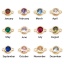 Immagine di Ottone Pietre Nascita Connettore Accessori Vero Oro Placcato Tondo Multicolore Cubic Zirconiae 9mm x 5mm, 2 Pz