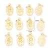 Bild von Messing Geburtsmonat Blume Charms Oval Echtgold plattiert Bunt Zirkonia 26mm x 13mm, 2 Stück