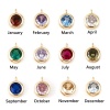 Immagine di Ottone Pietre Nascita Charms Tondo Vero Oro Placcato Multicolore Cubic Zirconiae 7mm x 5mm, 2 Pz