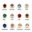 Picture of Brass Birthstone Charms Round Real Gold Plated Multicolour Cubic Zirconia 7mm x 5mm