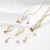 Immagine di Ottone Pietre Nascita Charms Tondo Vero Oro Placcato Multicolore Cubic Zirconiae 7mm x 5mm, 2 Pz
